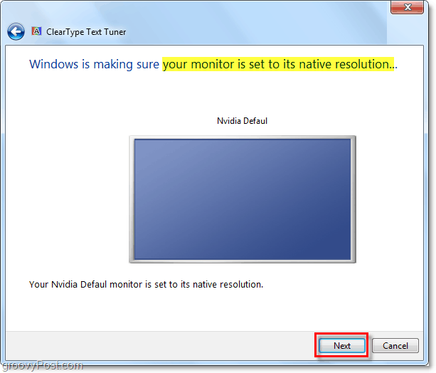 upewnij się, że monitor systemu Windows 7 jest ustawiony na natywną rozdzielczość