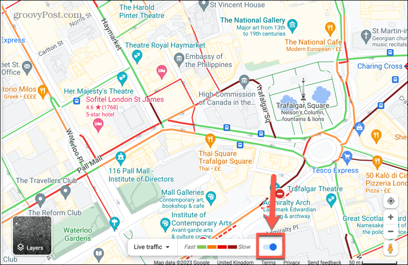 google maps przełączanie ruchu na żywo