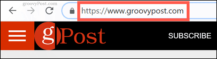 Nazwa domeny groovyPost.com w pasku adresu URL Chrome