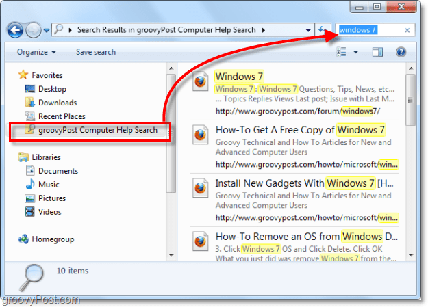 użyj łącznika wyszukiwania do listy ulubionych, aby wyszukać zdalną lokalizację w systemie Windows 7, która tak naprawdę nie jest częścią twojego systemu