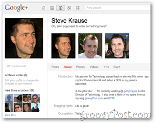 profil Steve Krause google + zaktualizowana prywatność
