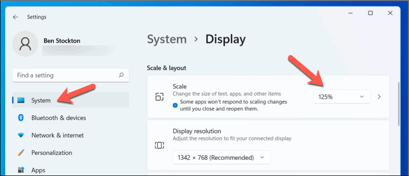 Zmień skalę w systemie Windows 11