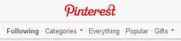 Pinterest sekcja starych kategorii