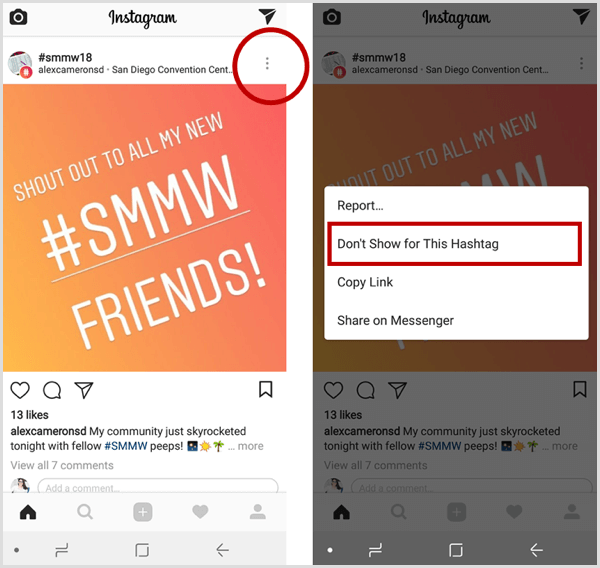 Post na Instagramie nie pokazuje tego hashtagu