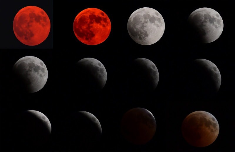 będą widoczne w różnych kolorach podczas zaćmienia Księżyca