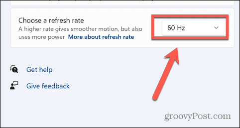 Windows 11 wybierz częstotliwość odświeżania