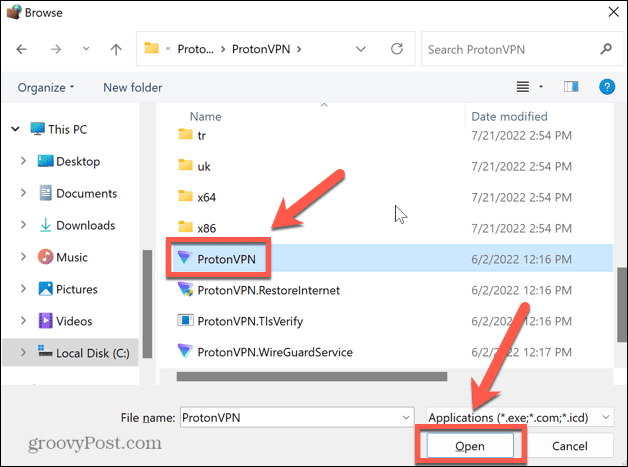 Windows 11 wybierz aplikację VPN