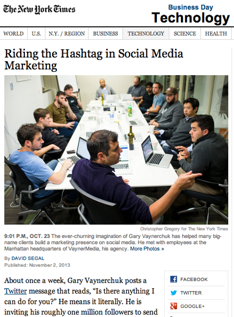 New York Times jedzie z hashtagiem