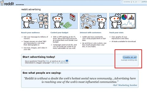 strona reklamowa reddit