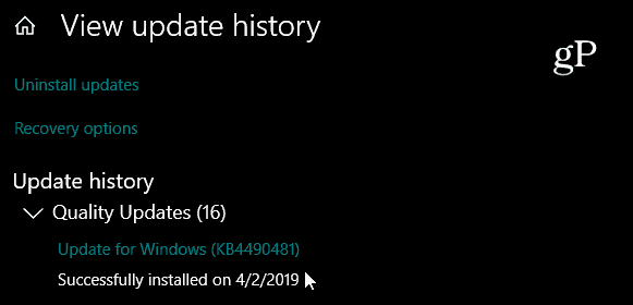 Zbiorcza aktualizacja systemu Windows 10 KB4490481