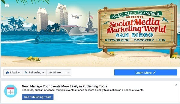 Facebook ułatwia zarządzanie wydarzeniami na Facebooku ze strony w Narzędziach do publikowania.