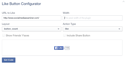 Facebook like przycisk ustawiony na adres URL