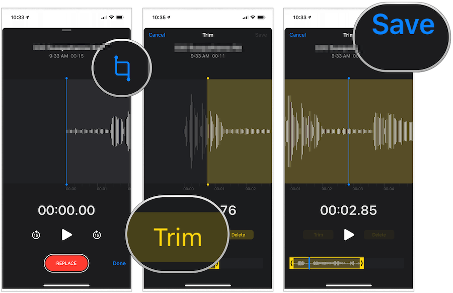 Tapicerka notatek głosowych iPhone'a