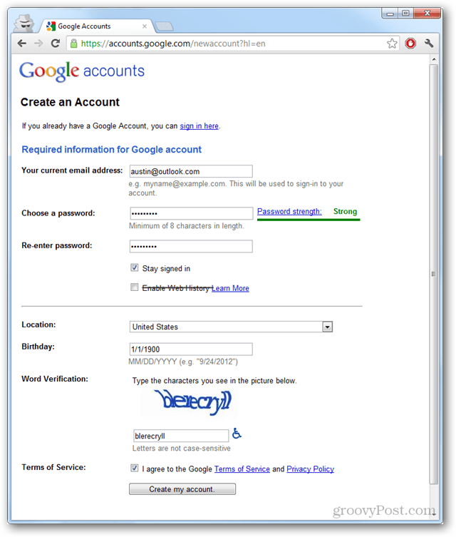 Utwórz konto Google bez Gmaila