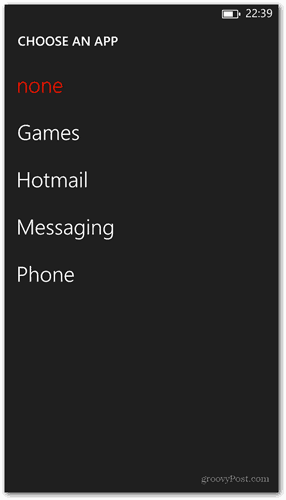 Ekran blokady Windows Phone 8 dostosuj wybierz aplikację, aby wyświetlić szybki status