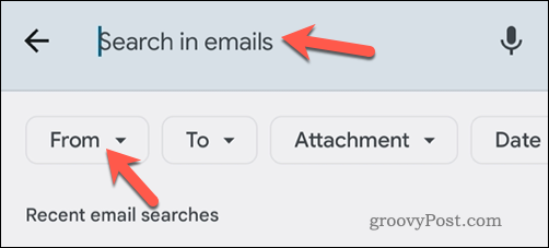 Wyszukiwanie e-maili Gmail przez e-mail w aplikacji mobilnej