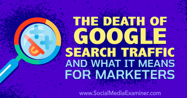 Śmierć ruchu w wyszukiwarce Google i co to oznacza dla sprzedawców z przemyśleniami Michaela Stelznera, założyciela Social Media Examiner.