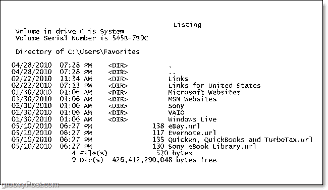 drukowana lista katalogów zawartości folderu Windows 7