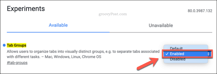 Włączanie grup kart w Chrome