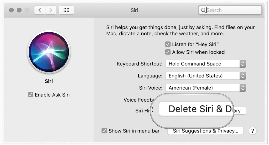 Usuń historię Siri na komputerze Mac
