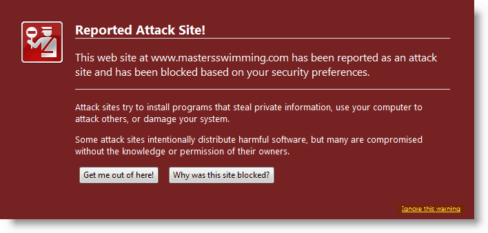 Alert Firefox - wykryto zgłoszoną witrynę ataku