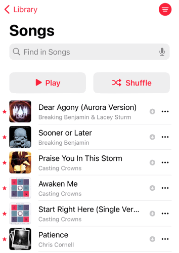 Ulubione utwory w Apple Music