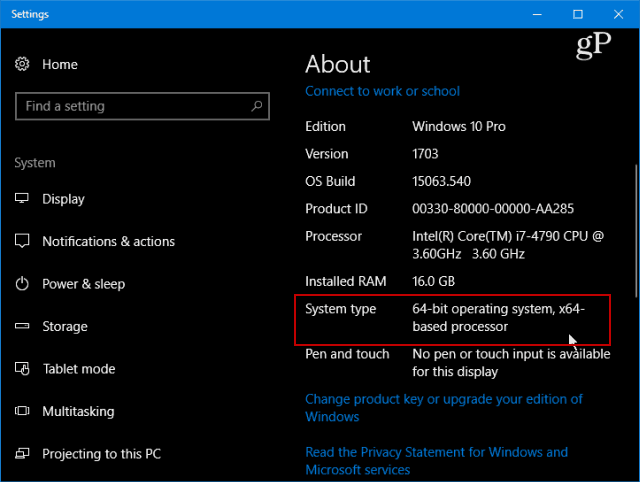 Wersja systemu Windows 10