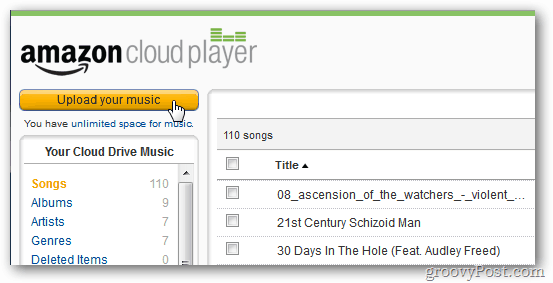 Amazon Cloud Player Prześlij swoją muzykę