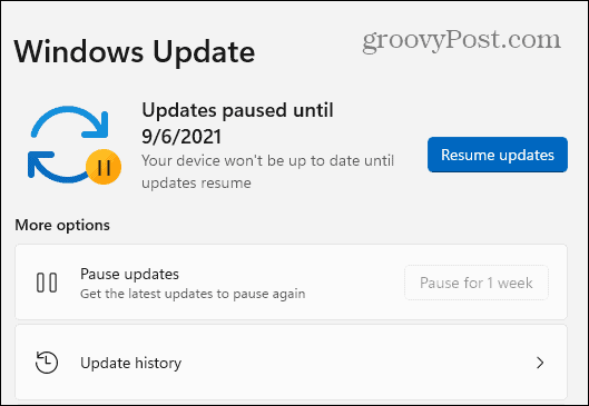 Aktualizacje systemu Windows 11 wstrzymane