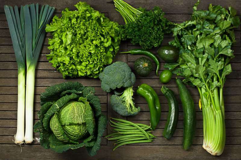 Zielony symbolizuje warzywa i zdrowie