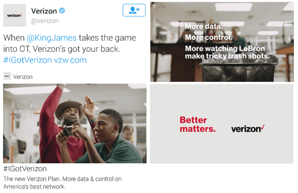Reklama wideo Verizon na Twitterze