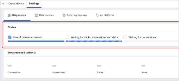 Sprawdź status narzędzia atrybucji Facebooka.