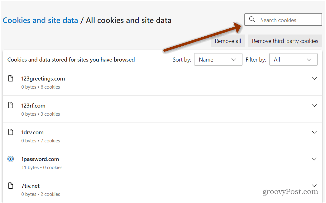 pole wyszukiwania plików cookie
