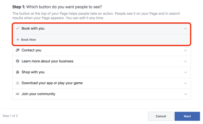 krok 1 jak dodać wezwanie do spotkania na stronie na Facebooku