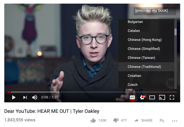 Społeczność Tylera Oakleya przetłumaczyła jeden z jego filmów w YouTube na 68 różnych języków.