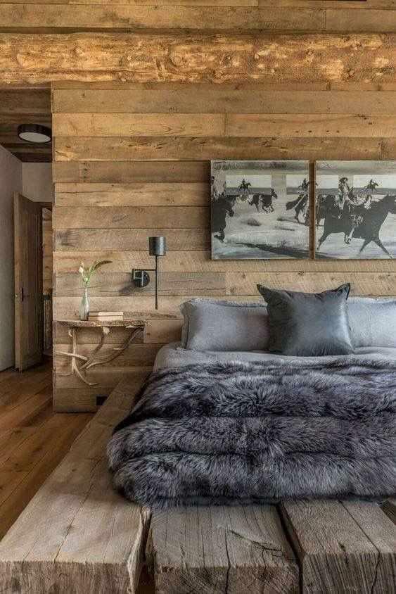 Dekoracja sypialni w stylu góralskim 