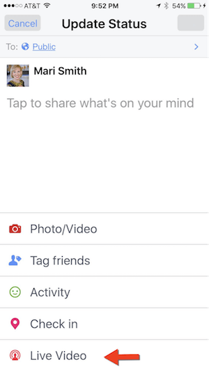aplikacja wideo na żywo na Facebooku