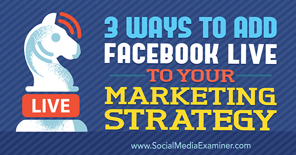 3 sposoby dodania Facebooka Live do swojej strategii marketingowej autorstwa Matt Secrist na portalu Social Media Examiner.
