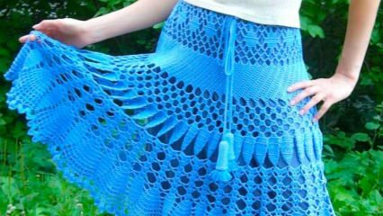 Jak zrobić na drutach praktyczną spódnicę z szydełkiem? Sztuczki dziania perforowanej spódnicy z dzianiny