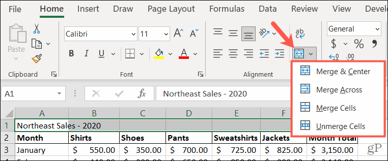 Opcje łączenia w Excelu