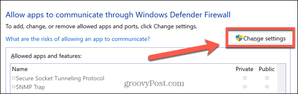 ustawienia zmiany zapory systemu Windows
