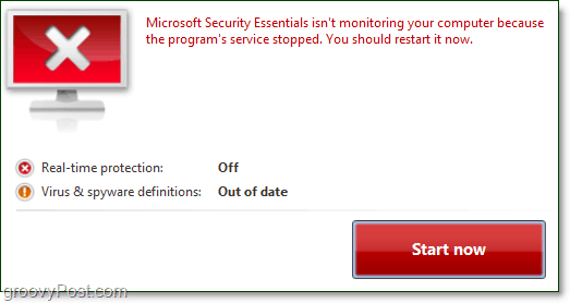 Microsoft Security Essentials musi zostać zrestartowany