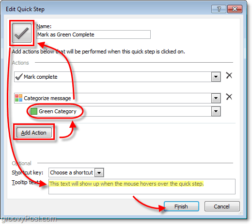 niestandardowe ikony szybkich kroków w programie Outlook 2010