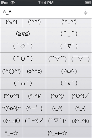 ipod emotikony Unicode