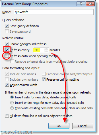 automatyczne odświeżanie danych w programie Excel 2010