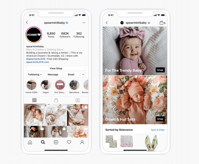 Począwszy od lata w USA, Instagram Shop umożliwia użytkownikom przeglądanie produktów i bezpośrednie odkrywanie kolekcji a dedykowana zakładka zakupów dostępna w Instagram Explore, która przeniesie użytkowników bezpośrednio do sklepu danej marki lub do zrobienia zakupów posty.