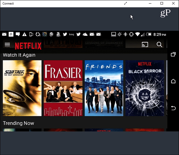 Netflix krajobraz Android Connect