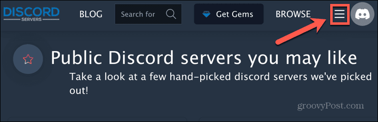 menu serwera discord
