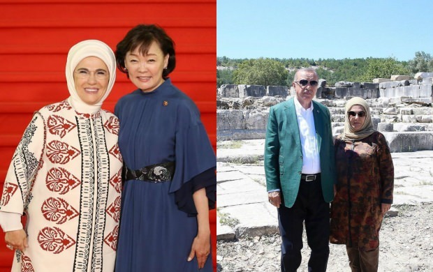 Satelita First Lady Erdogan pasuje do modnego szala z 2019 roku