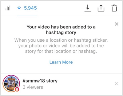 Instagram wyśle ​​Ci powiadomienie, jeśli Twoje treści zostaną dodane do historii z hashtagami.